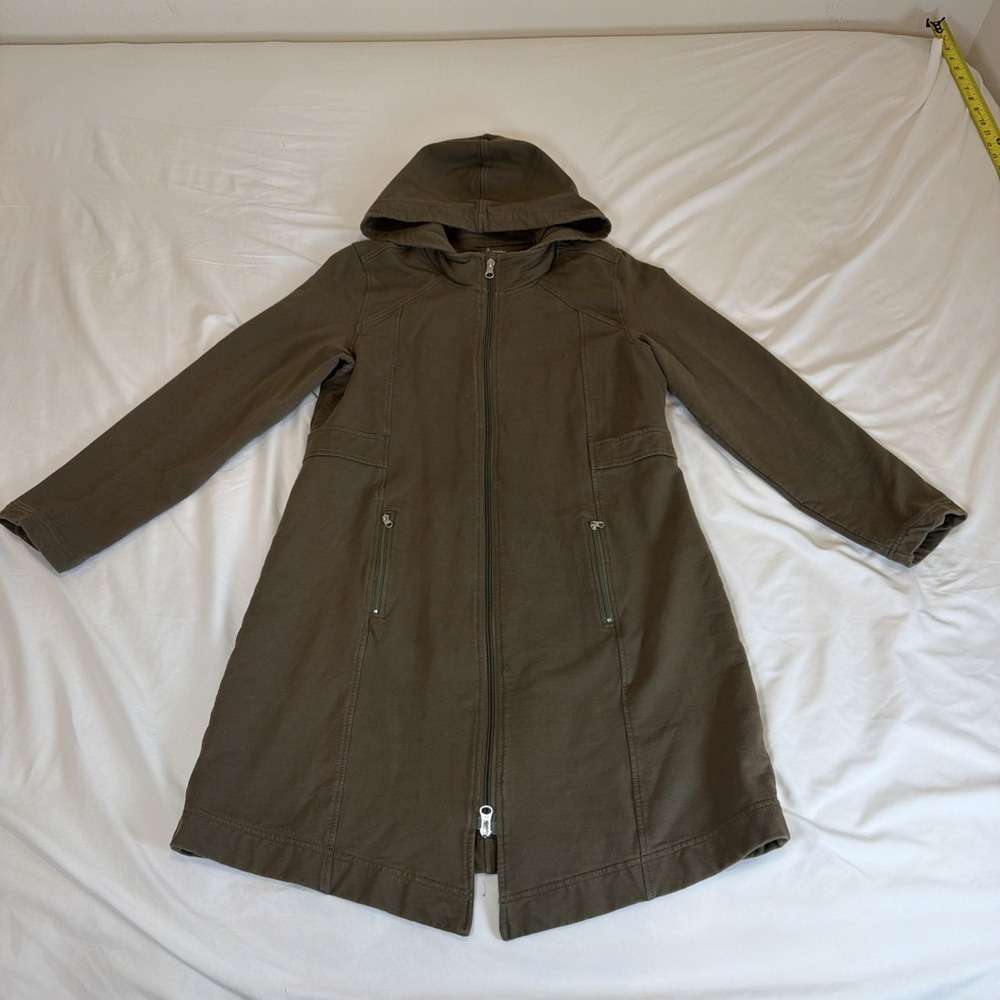 Neon Buddha Women's‎ Small Green Jacket Coat Tunic Pockets Casual Zip